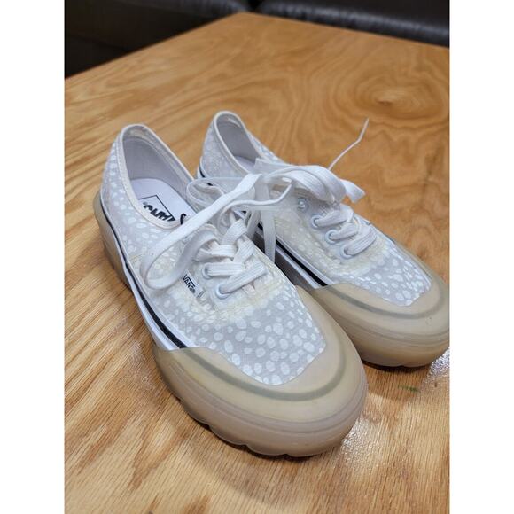 Vans Authentic Skate Athletic Shoes Women's 7.5 White Lace Up Modular Dots S10 - Picture 1 of 10